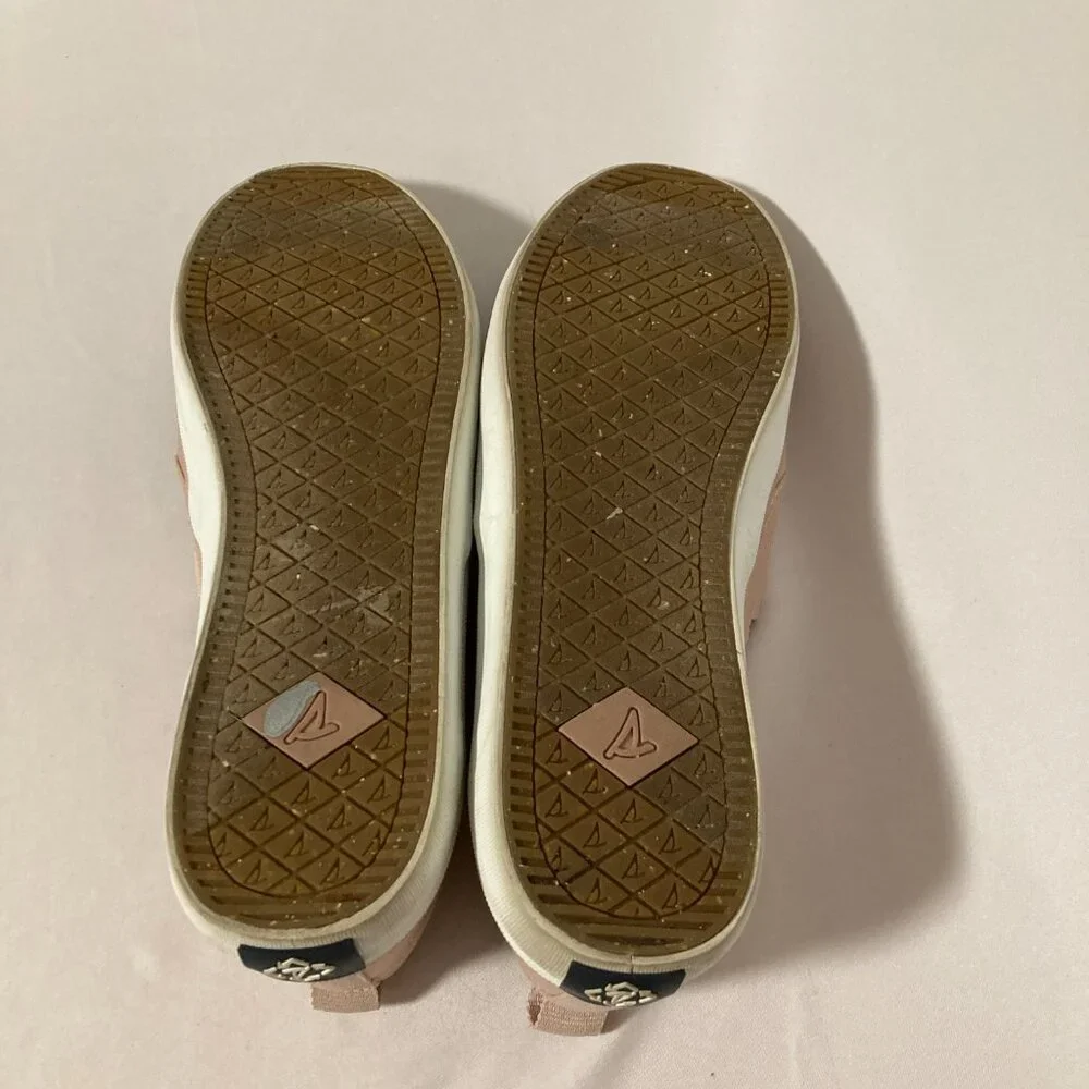 Sperry Twin Crest Sneaker Size 10 Slip-On Cork Insole Rose Canvas Seacycled